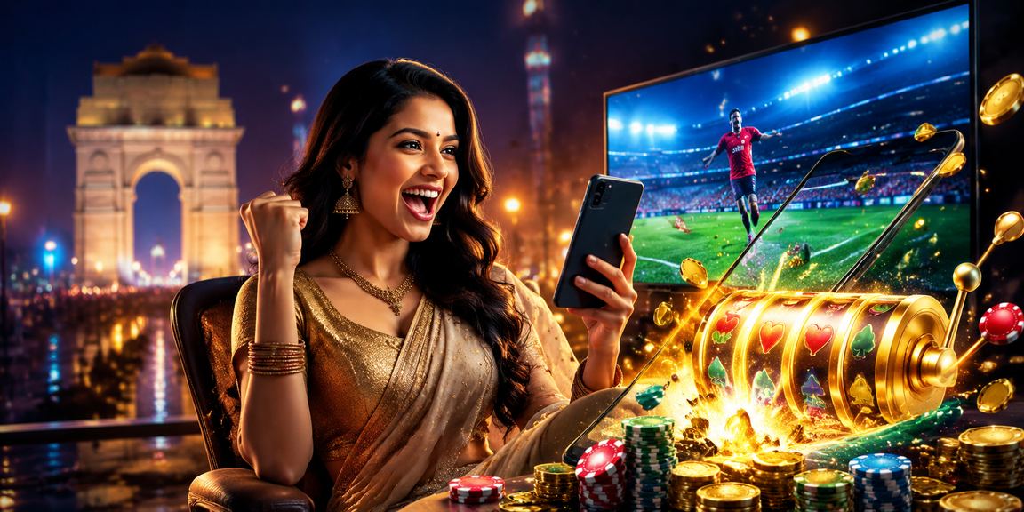 Young Indian woman enjoying online slot games in Delhi